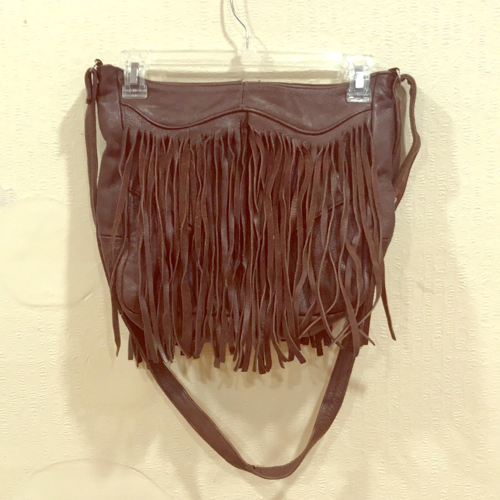 Leather fringe bag